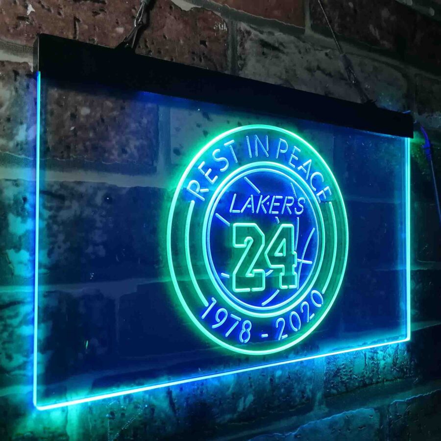 Lakers 24 Rest In Peace 1978-2020 Neon Like Led Sign - Image 24