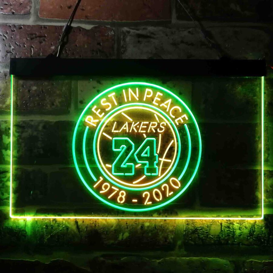 Lakers 24 Rest In Peace 1978-2020 Neon Like Led Sign - Image 2