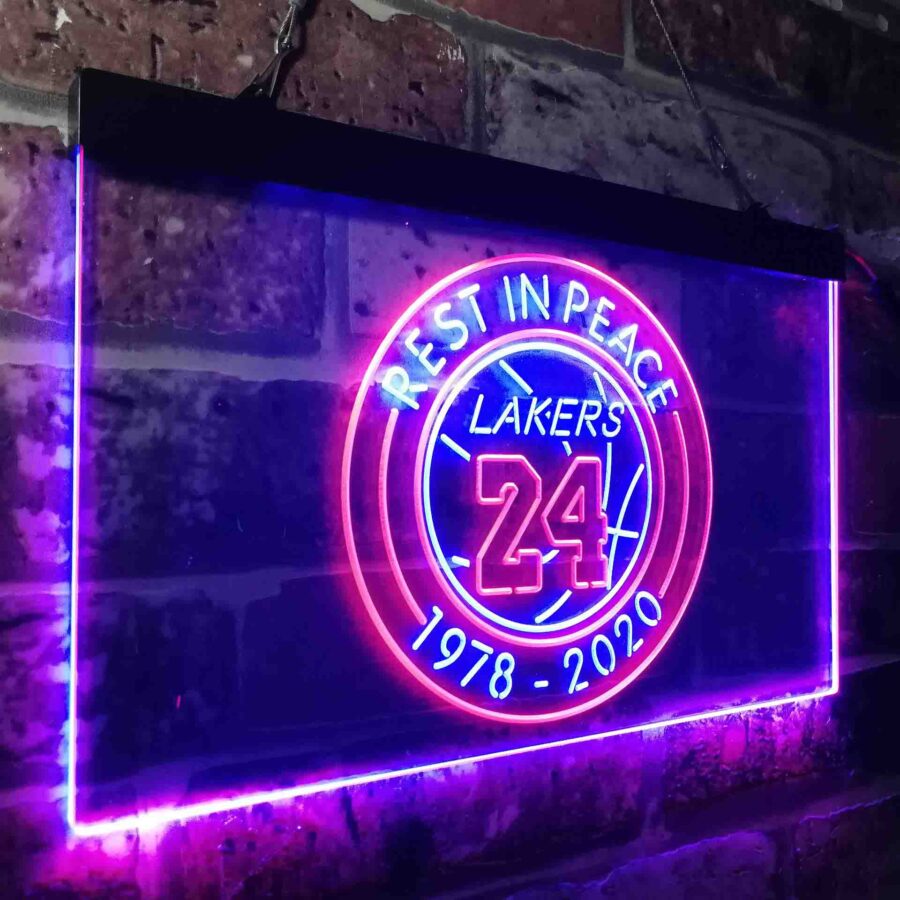 Lakers 24 Rest In Peace 1978-2020 Neon Like Led Sign - Image 18