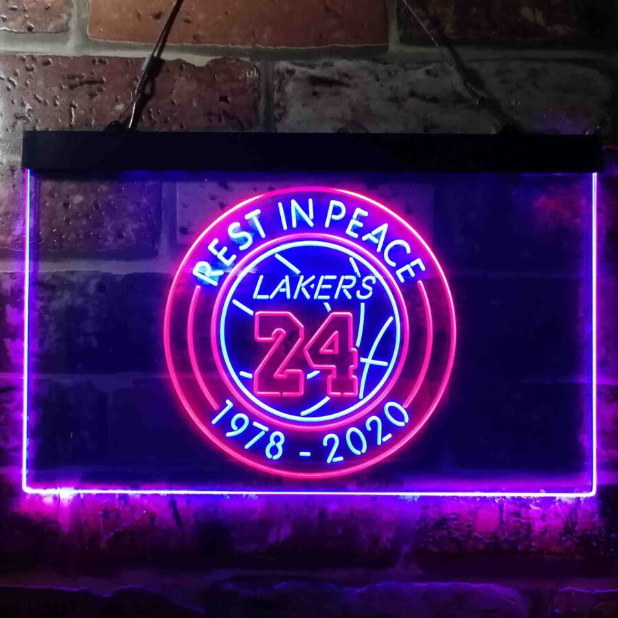 Lakers 24 Rest In Peace 1978-2020 Neon Like Led Sign - Image 5