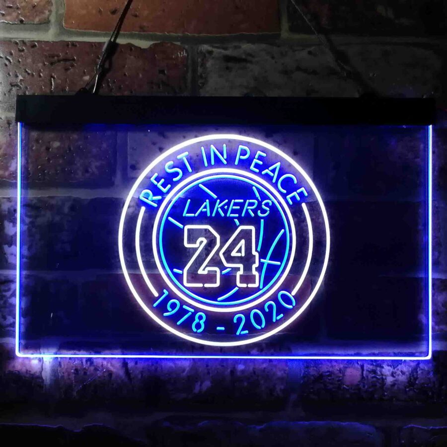 Lakers 24 Rest In Peace 1978-2020 Neon Like Led Sign - Image 8