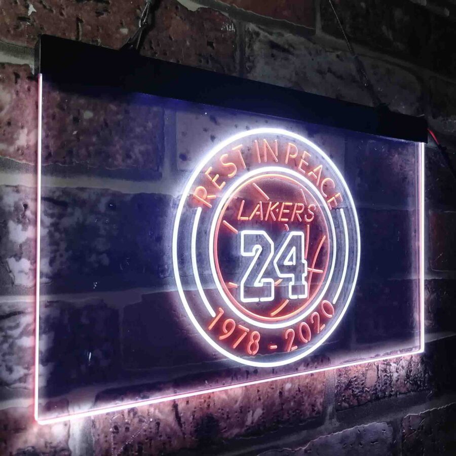 Lakers 24 Rest In Peace 1978-2020 Neon Like Led Sign - Image 22
