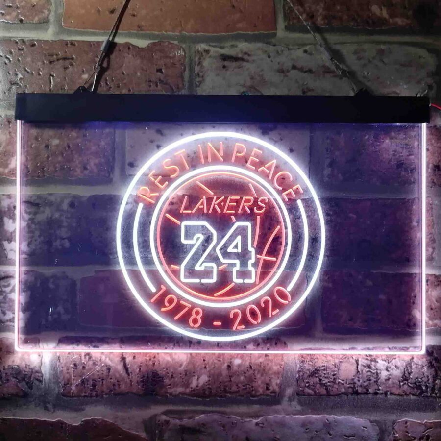 Lakers 24 Rest In Peace 1978-2020 Neon Like Led Sign - Image 9