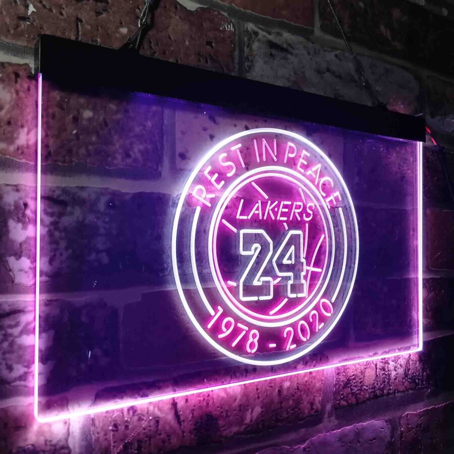 Lakers 24 Rest In Peace 1978-2020 Neon Like Led Sign - Image 14