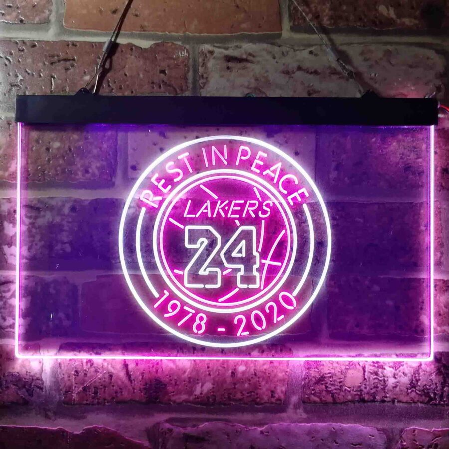 Lakers 24 Rest In Peace 1978-2020 Neon Like Led Sign