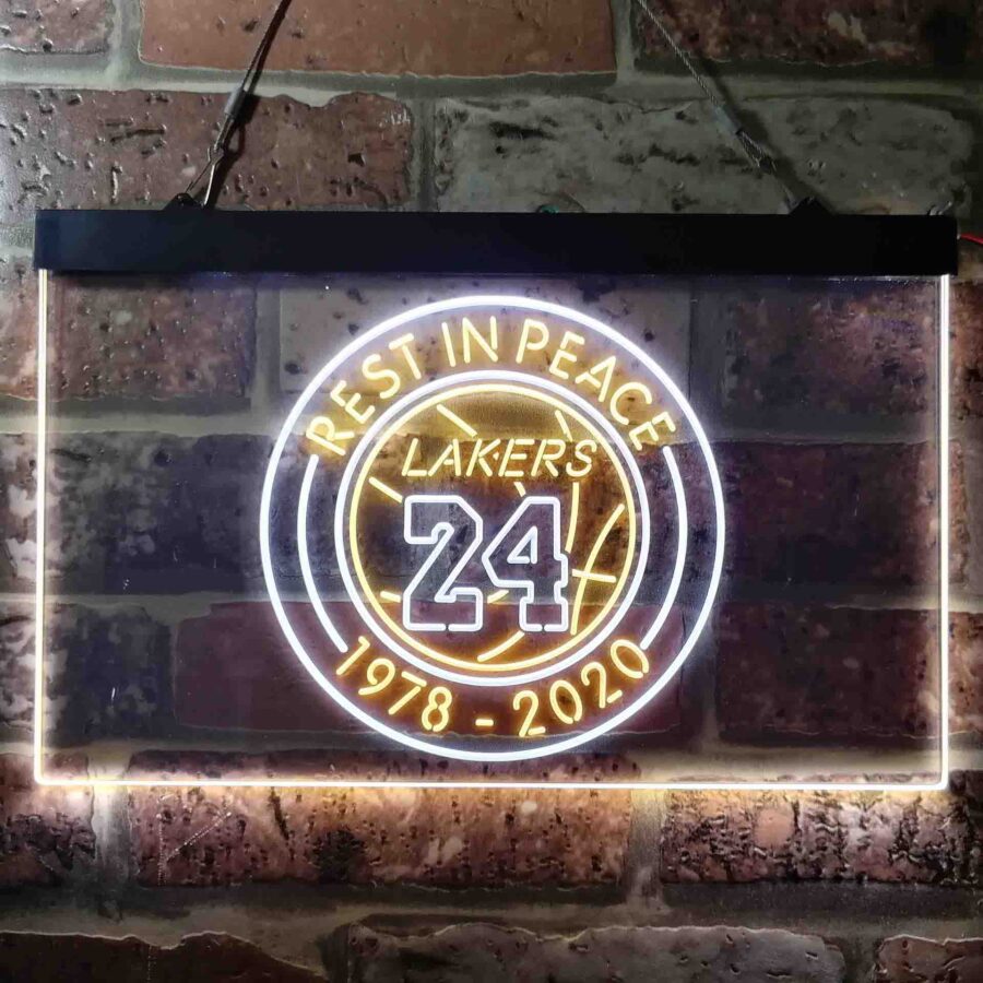 Lakers 24 Rest In Peace 1978-2020 Neon Like Led Sign - Image 4