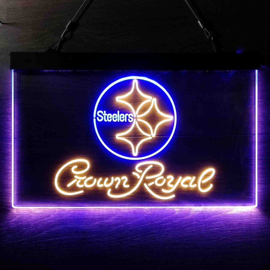 Crown Royal Bar Pittsburgh Steelers Est 1933 Neon Like Led Sign - Image 2