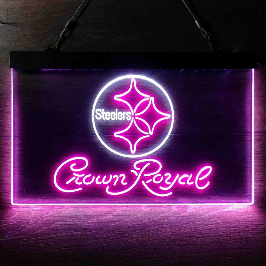 Crown Royal Bar Pittsburgh Steelers Est 1933 Neon Like Led Sign - Image 5