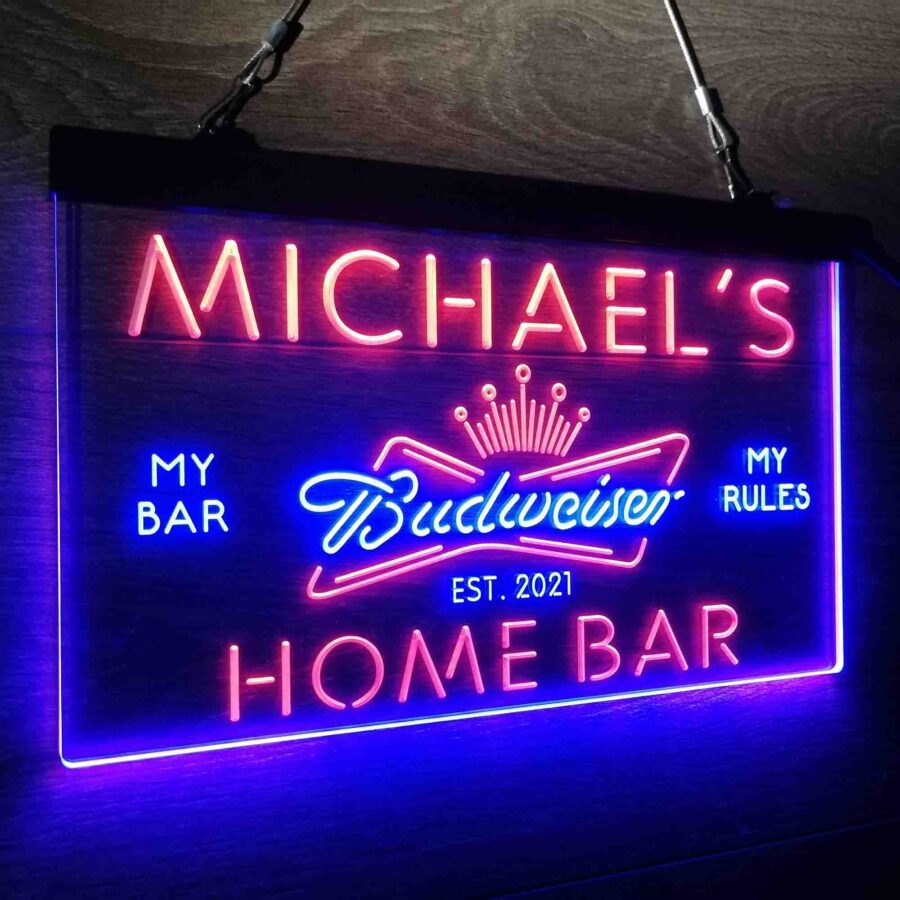 Personalized Budweiser Crown Bar Neon Led Sign - Image 23