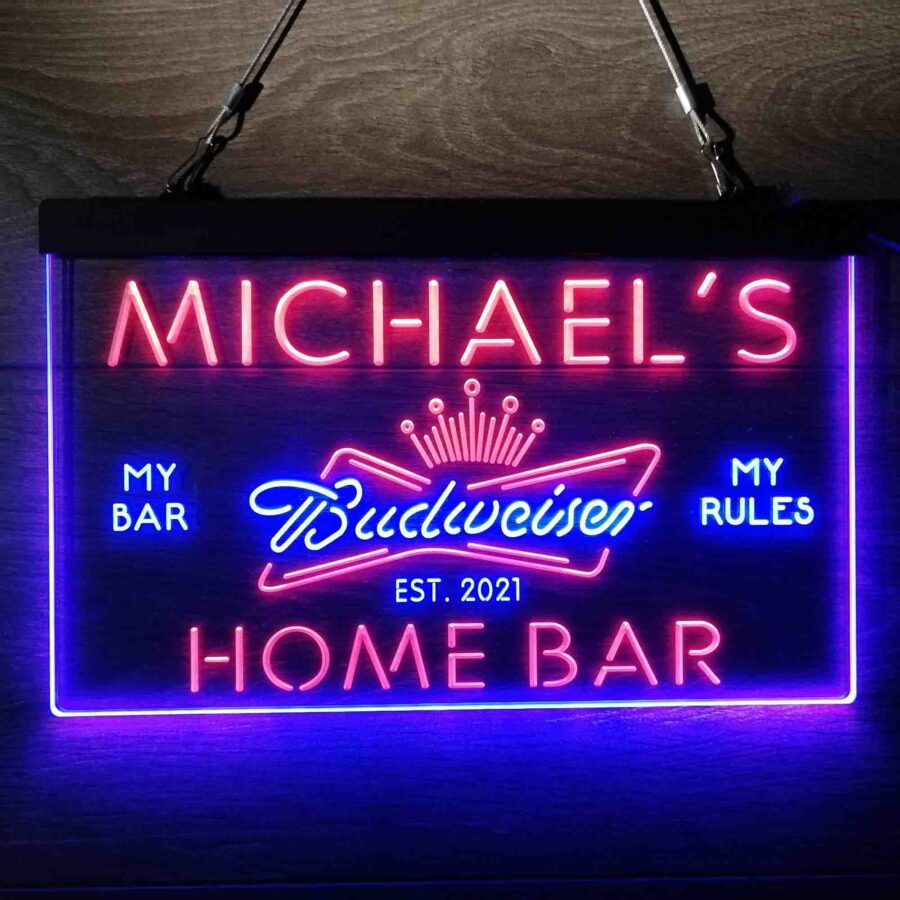 Personalized Budweiser Crown Bar Neon Led Sign - Image 10