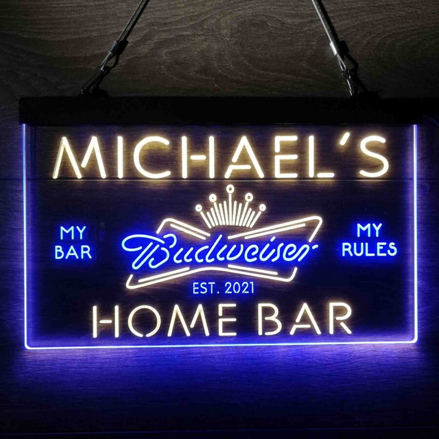 Personalized Budweiser Crown Bar Neon Led Sign - Image 12