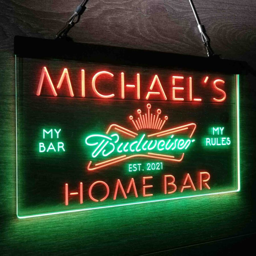 Personalized Budweiser Crown Bar Neon Led Sign - Image 18