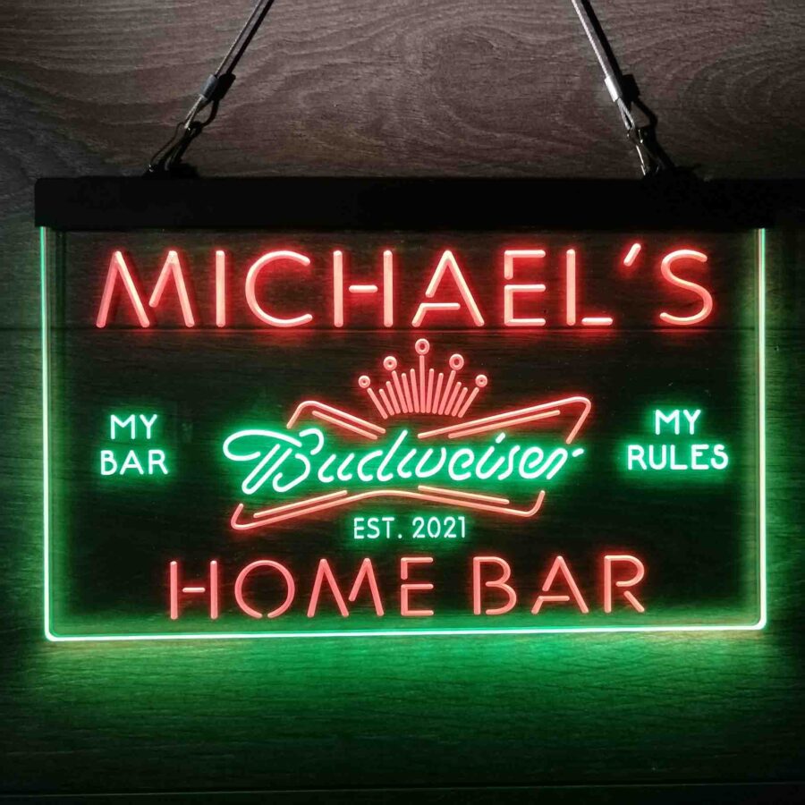 Personalized Budweiser Crown Bar Neon Led Sign - Image 5