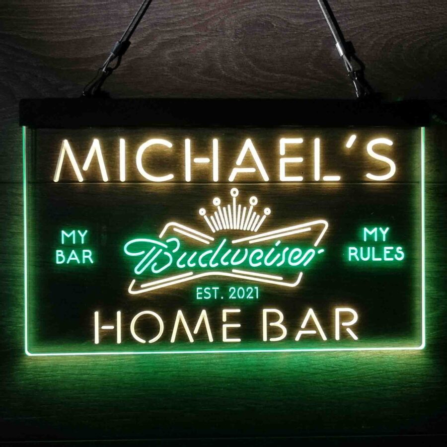 Personalized Budweiser Crown Bar Neon Led Sign - Image 11