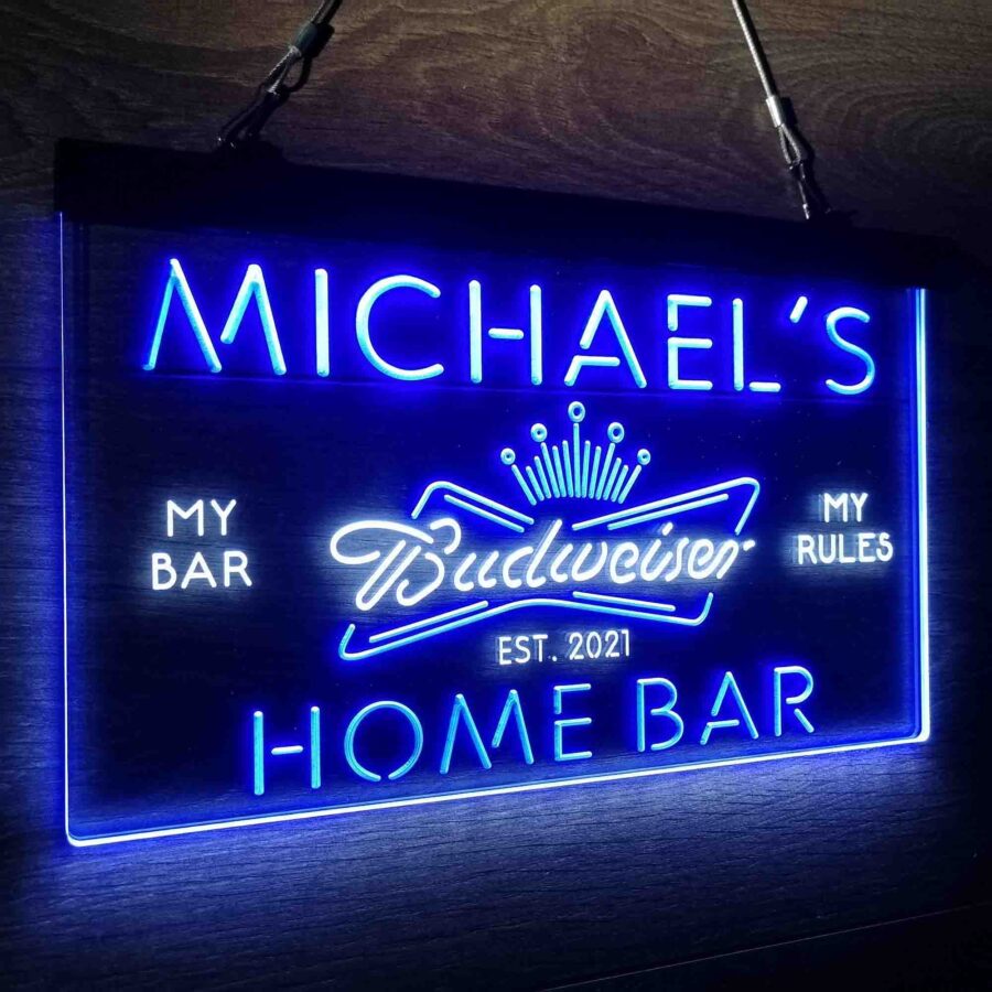 Personalized Budweiser Crown Bar Neon Led Sign - Image 15