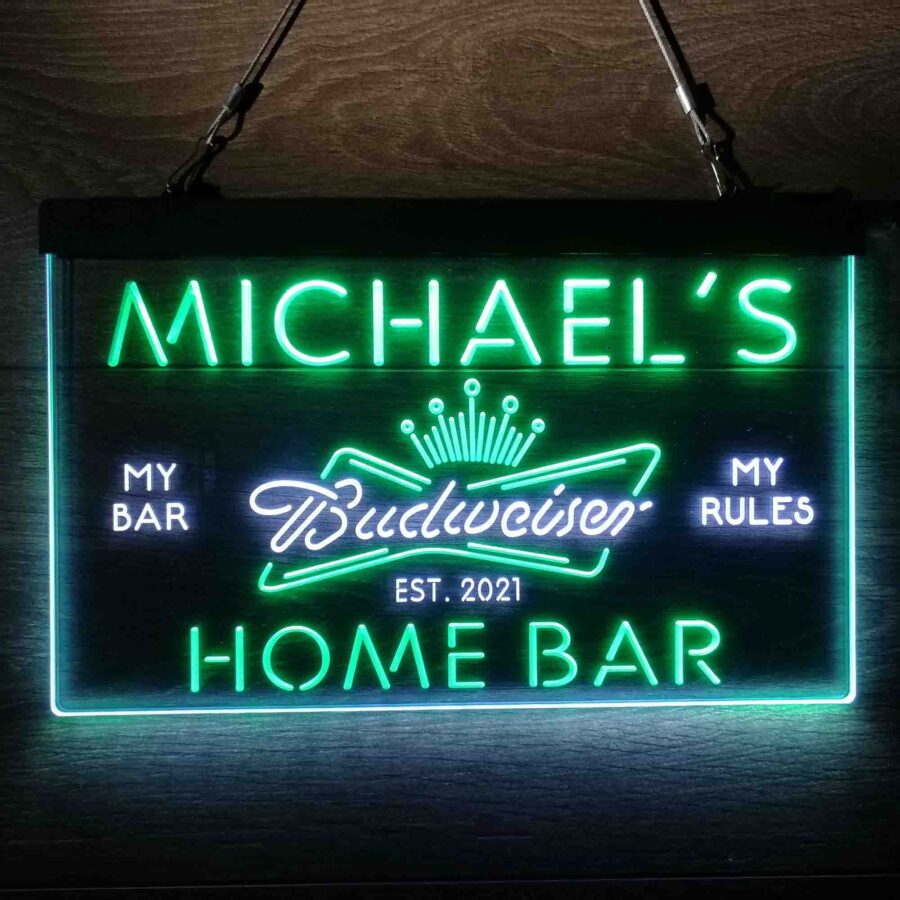 Personalized Budweiser Crown Bar Neon Led Sign - Image 6