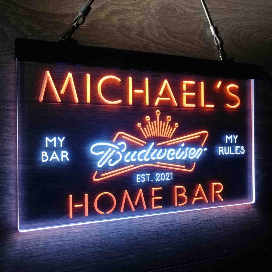 Personalized Budweiser Crown Bar Neon Led Sign - Image 16
