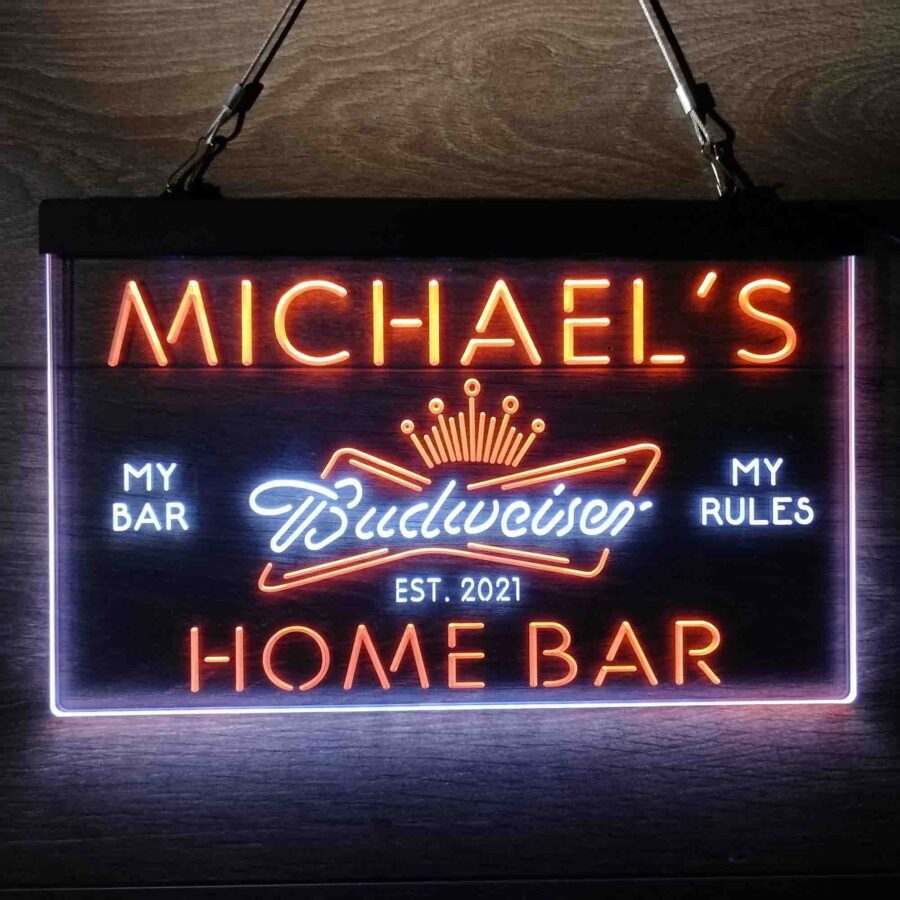 Personalized Budweiser Crown Bar Neon Led Sign - Image 3
