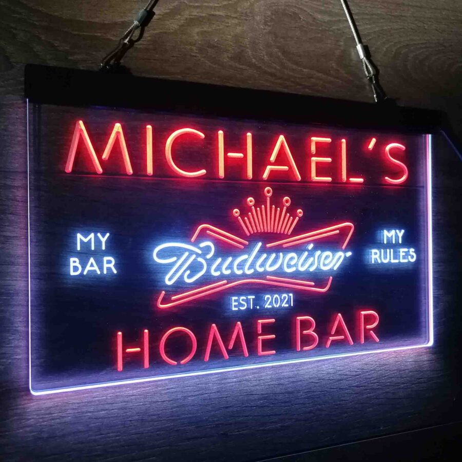 Personalized Budweiser Crown Bar Neon Led Sign - Image 20