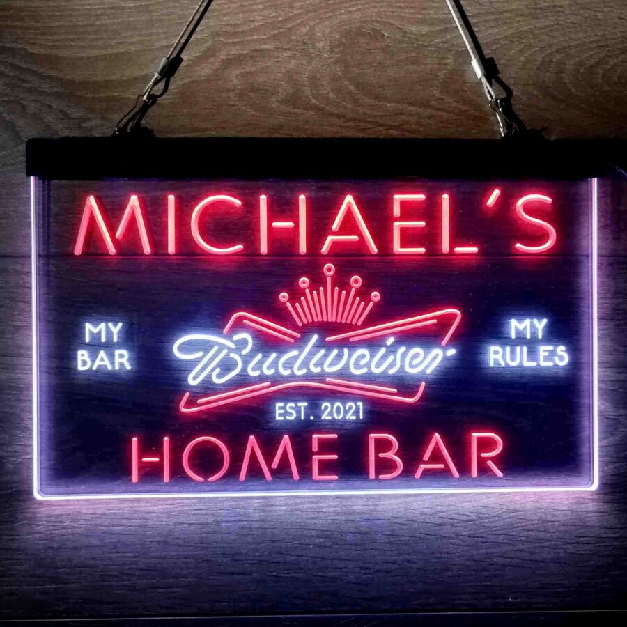 Personalized Budweiser Crown Bar Neon Led Sign - Image 7