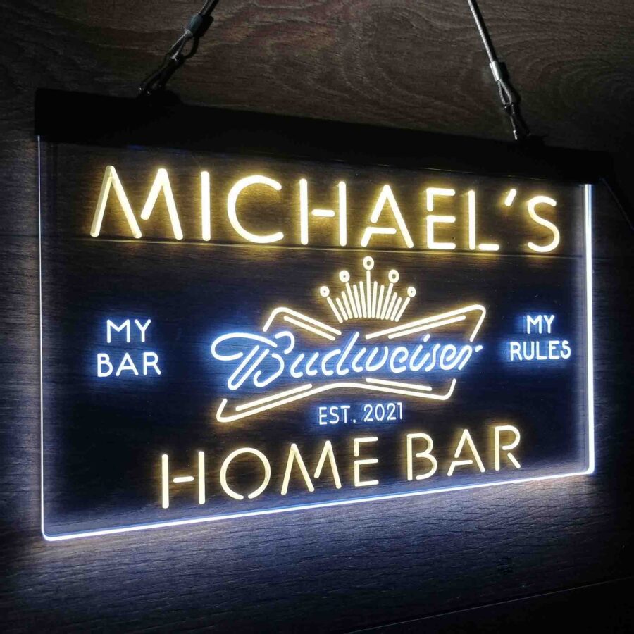 Personalized Budweiser Crown Bar Neon Led Sign - Image 14