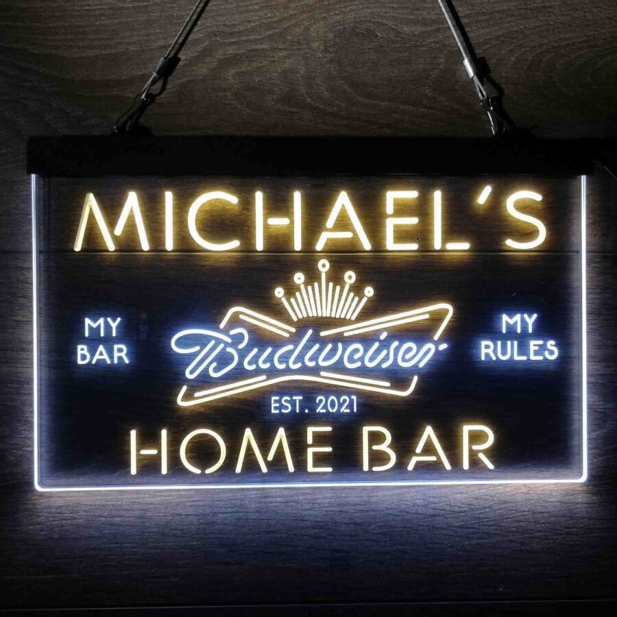 Personalized Budweiser Crown Bar Neon Led Sign