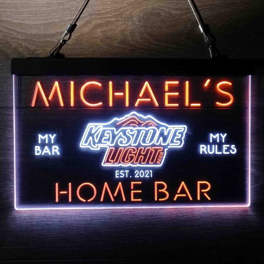 Personalised Keystone Light Bar Name Neon Led Sign