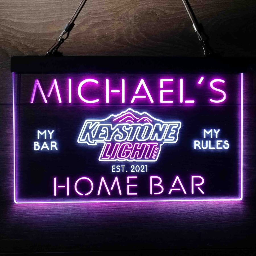 Personalised Keystone Light Bar Name Neon Led Sign - Image 4