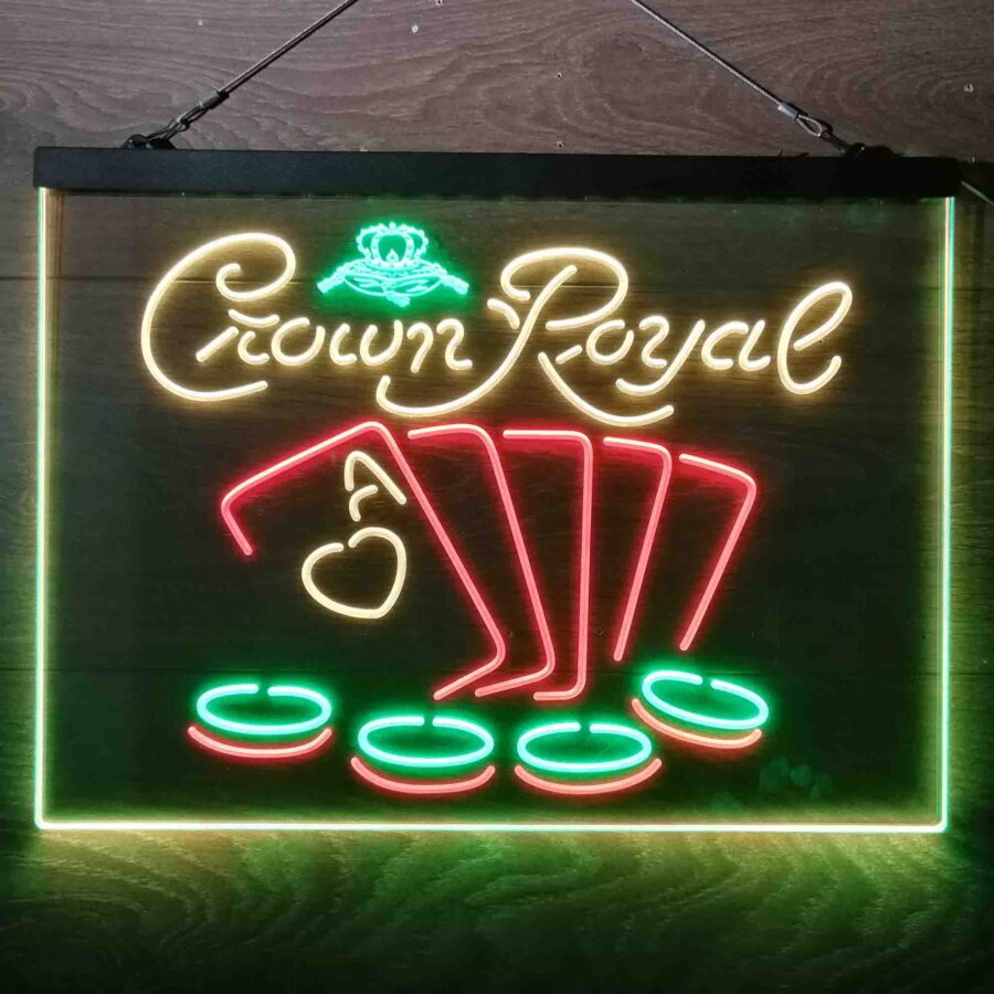 Crown Royal Casino Poker Neon 3 Color Led Sign - Image 9