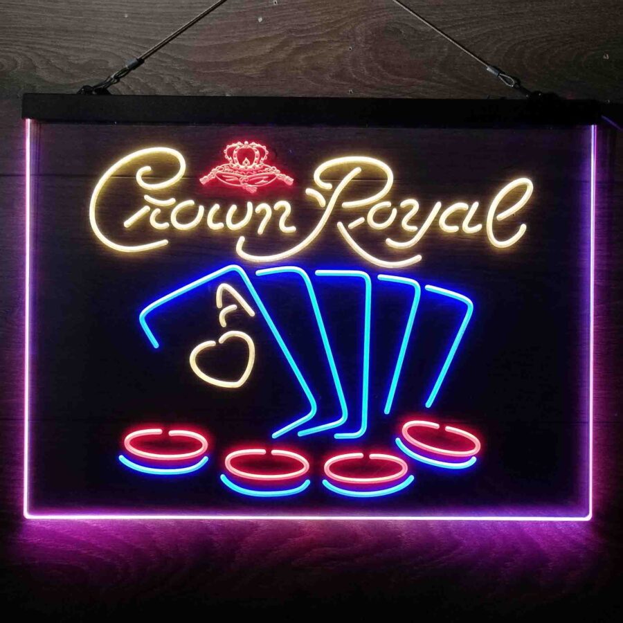 Crown Royal Casino Poker Neon 3 Color Led Sign - Image 7