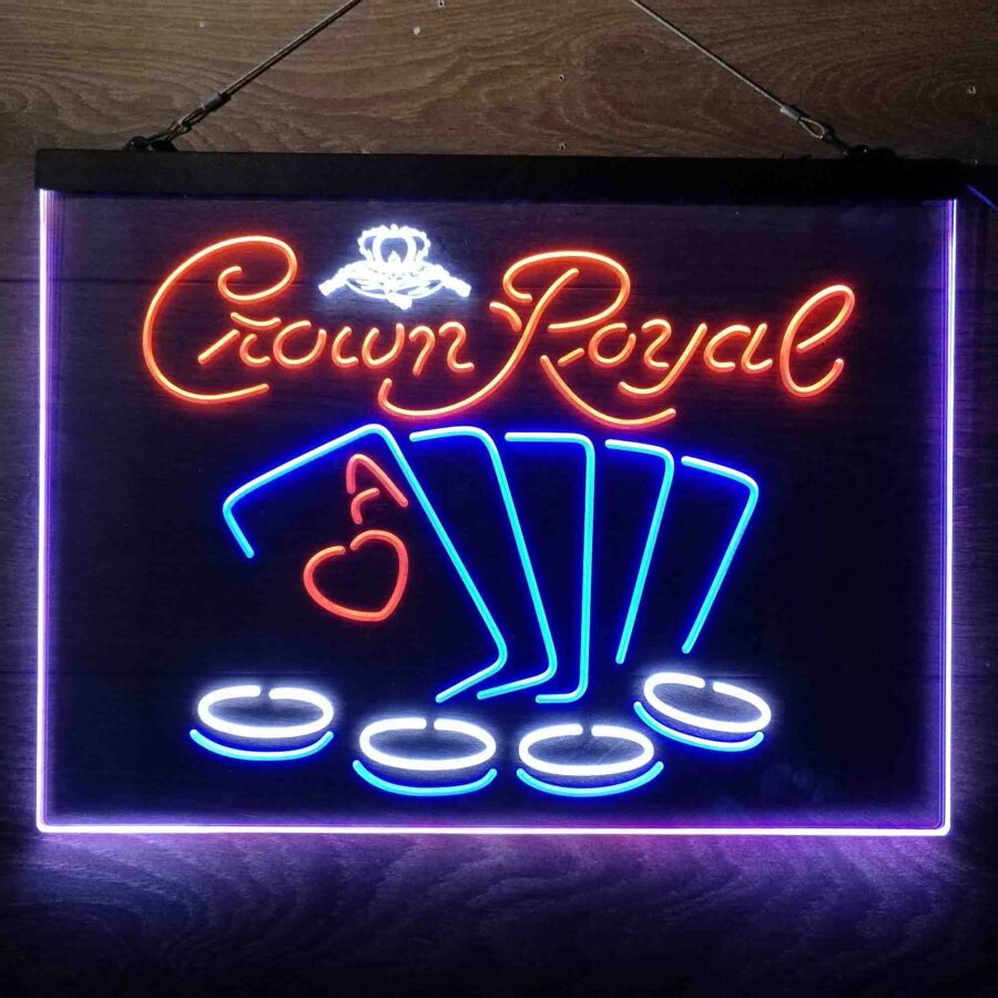 Crown Royal Casino Poker Neon 3 Color Led Sign - Image 6