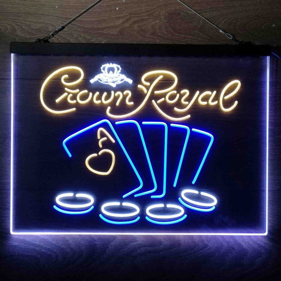 Crown Royal Casino Poker Neon 3 Color Led Sign