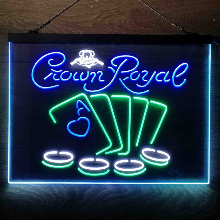 Crown Royal Casino Poker Neon 3 Color Led Sign - Image 3