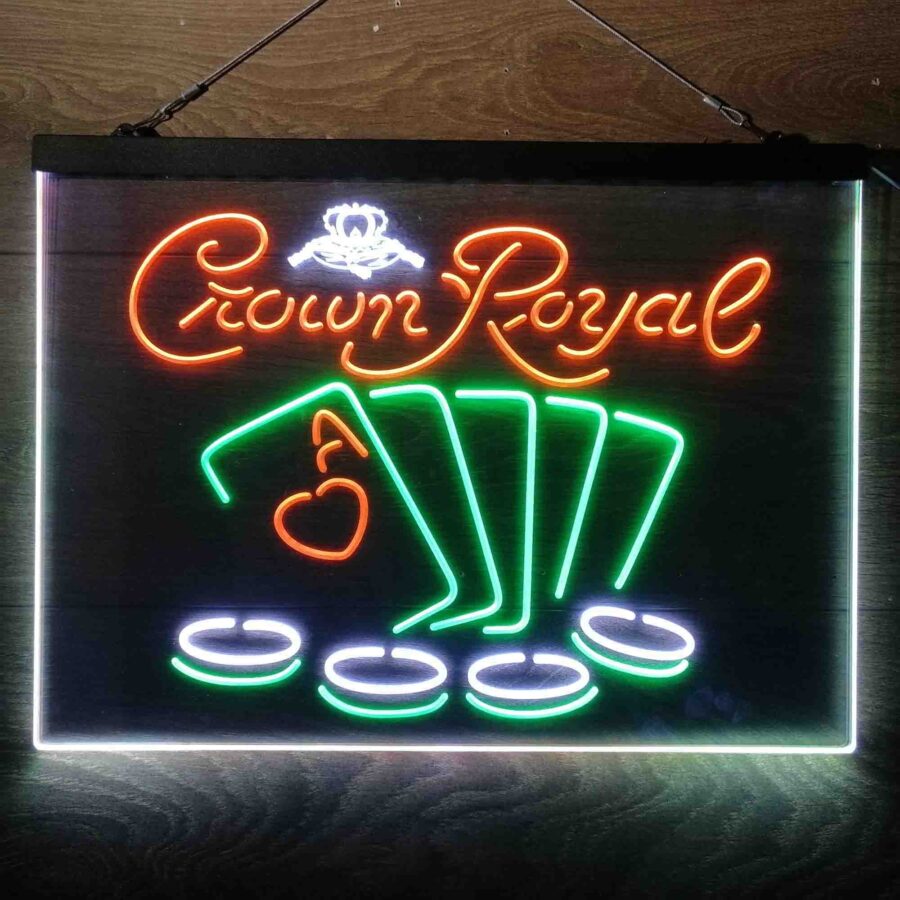 Crown Royal Casino Poker Neon 3 Color Led Sign - Image 12