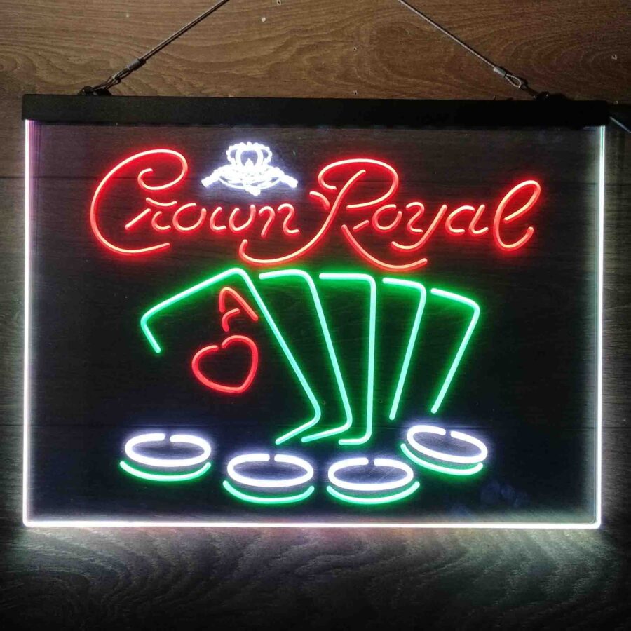 Crown Royal Casino Poker Neon 3 Color Led Sign - Image 11