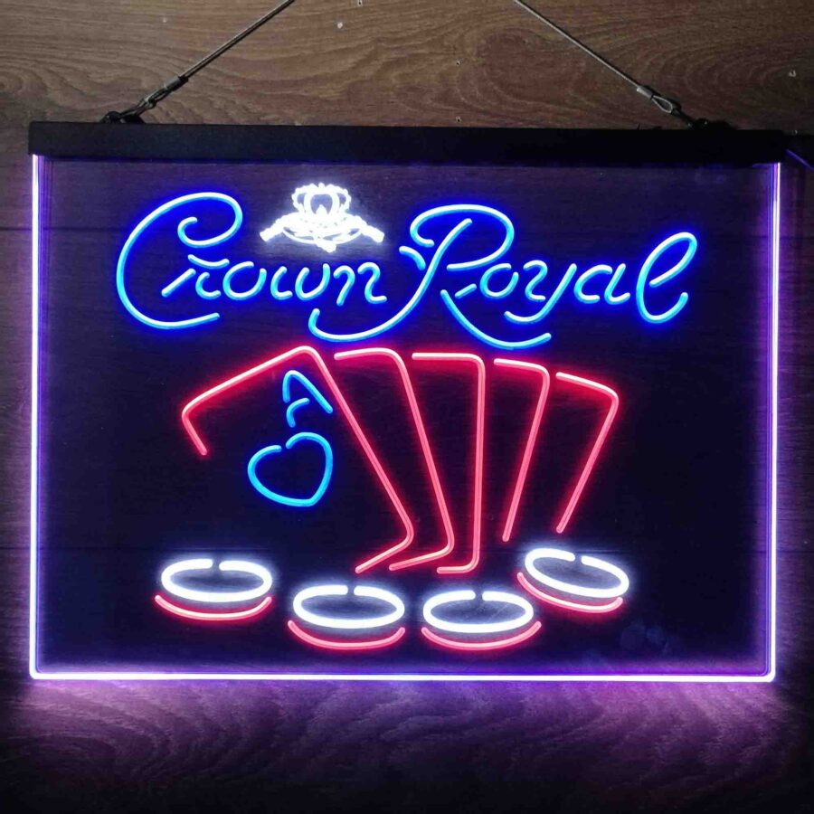 Crown Royal Casino Poker Neon 3 Color Led Sign - Image 5