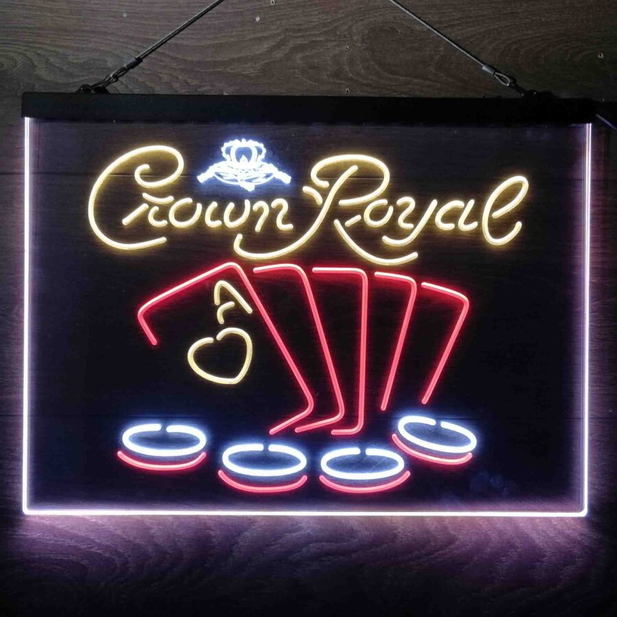 Crown Royal Casino Poker Neon 3 Color Led Sign - Image 8