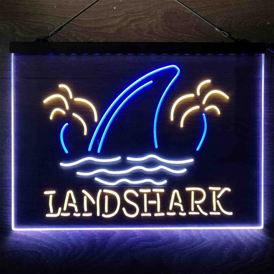Landshark Palm Tree Island Neon 3 Color Led Sign