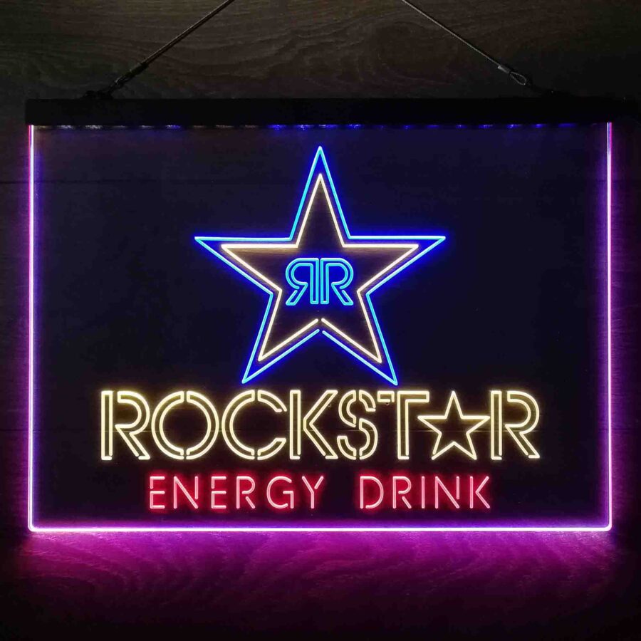 Rockstar Energy Drink Double Star Neon 3 Color Led Sign - Image 12