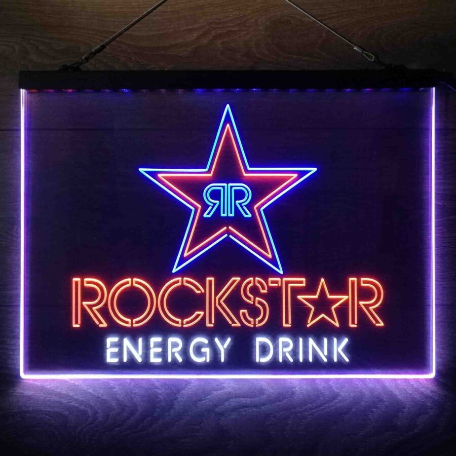 Rockstar Energy Drink Double Star Neon 3 Color Led Sign - Image 5