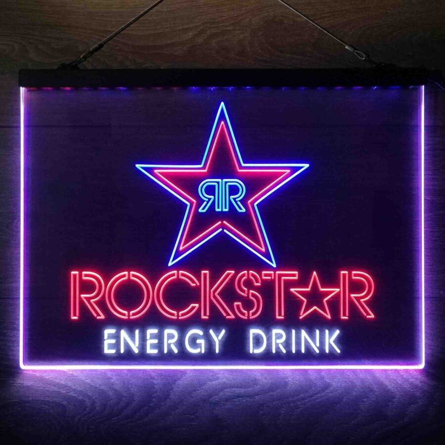 Rockstar Energy Drink Double Star Neon 3 Color Led Sign - Image 6