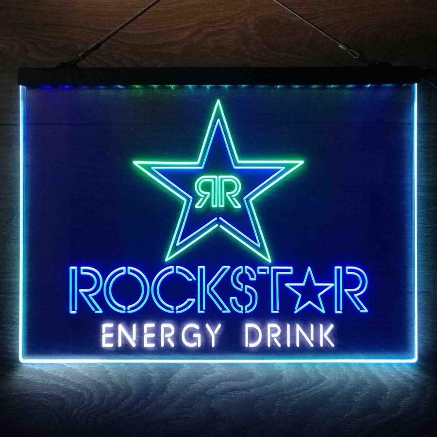 Rockstar Energy Drink Double Star Neon 3 Color Led Sign - Image 2