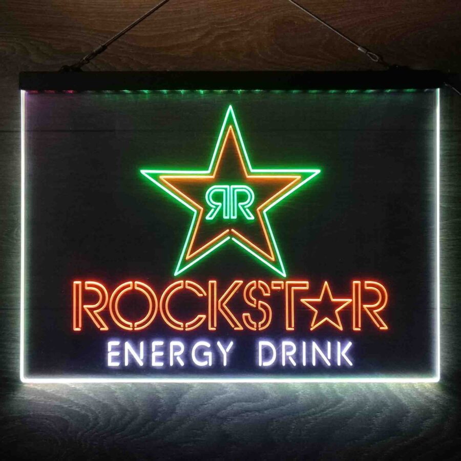 Rockstar Energy Drink Double Star Neon 3 Color Led Sign - Image 10