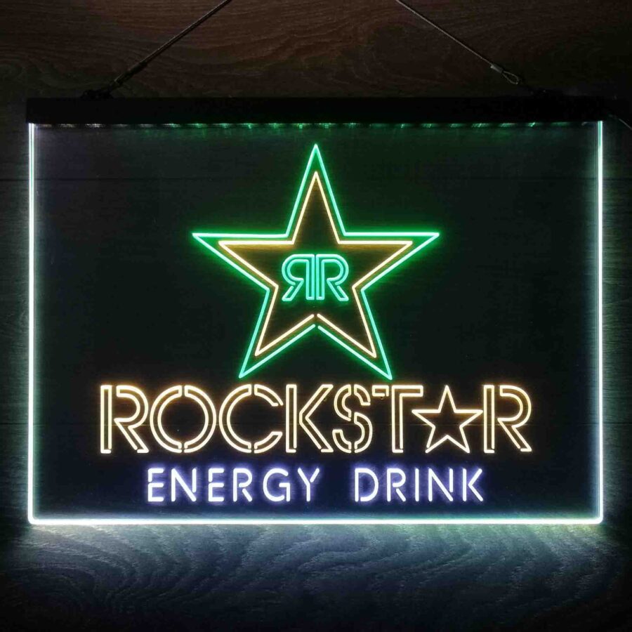 Rockstar Energy Drink Double Star Neon 3 Color Led Sign - Image 7