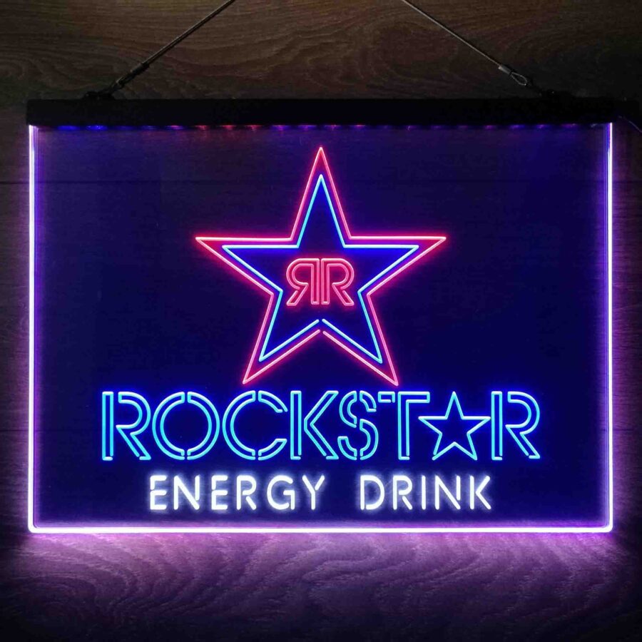 Rockstar Energy Drink Double Star Neon 3 Color Led Sign - Image 3