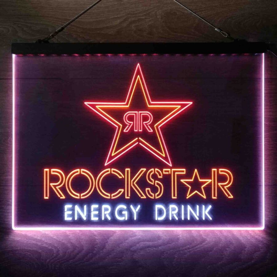 Rockstar Energy Drink Double Star Neon 3 Color Led Sign - Image 8