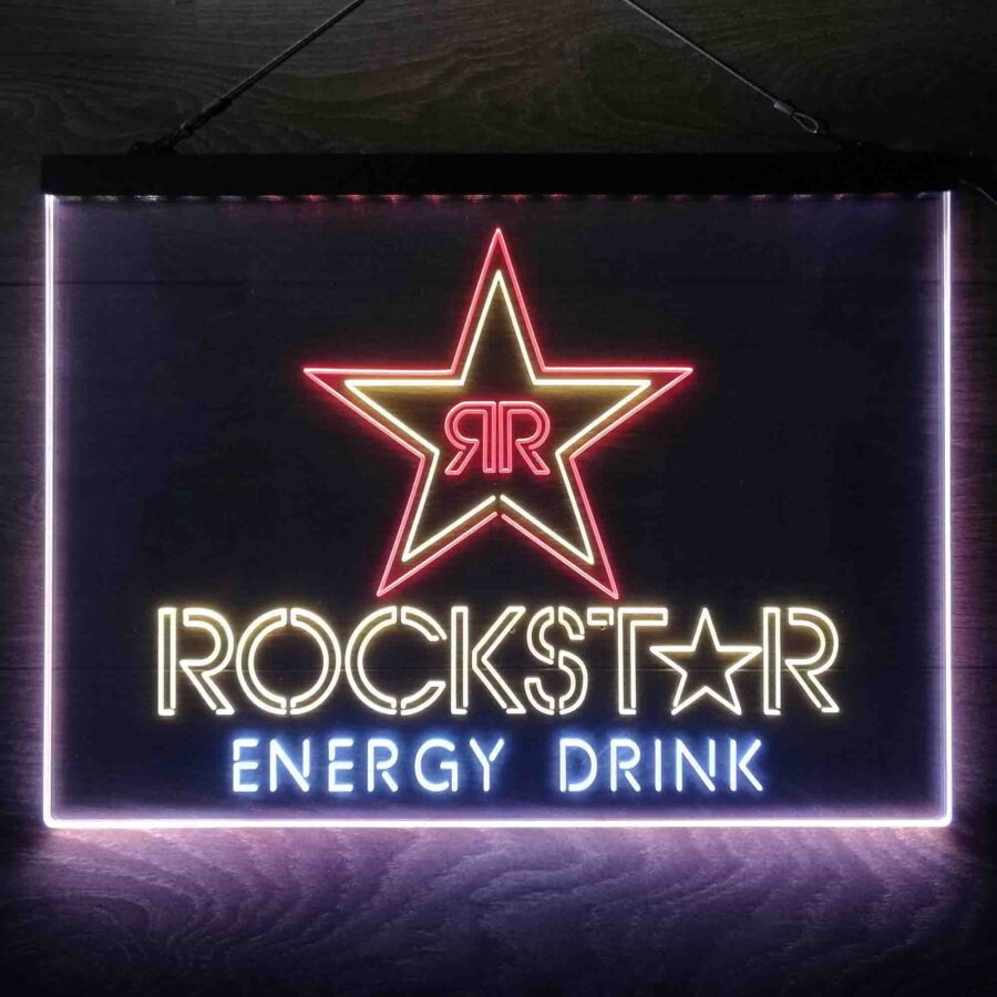 Rockstar Energy Drink Double Star Neon 3 Color Led Sign - Image 11