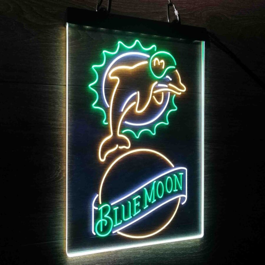 Miami Dolphins Blue Moon Bar Neon Led Sign 3 Colors - Image 8