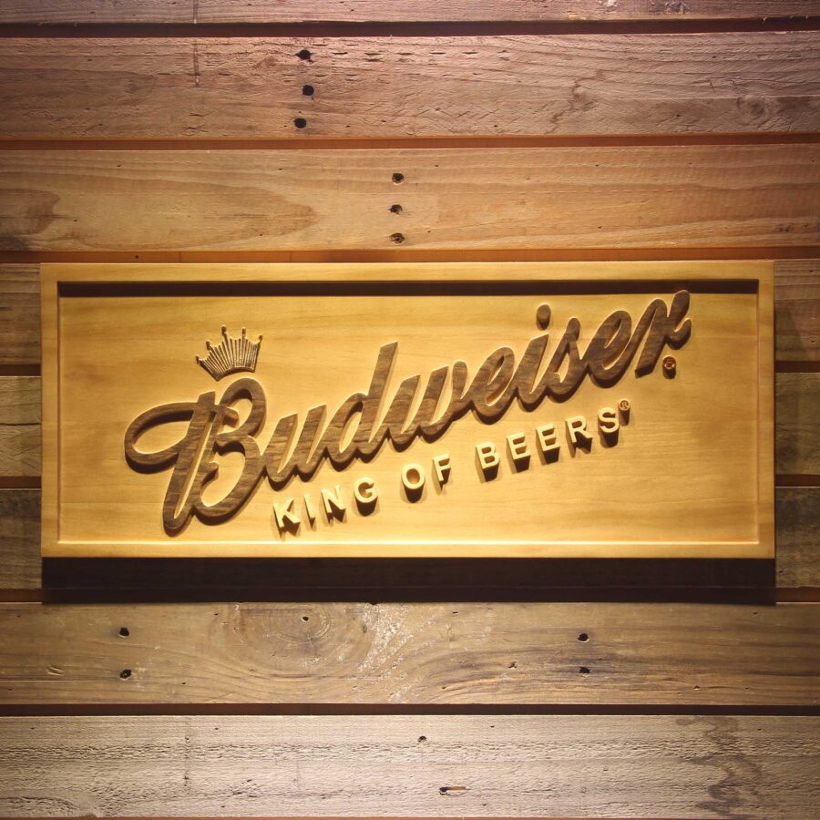 Budweiser 3D Solid Wooden Craving Sign Style 4