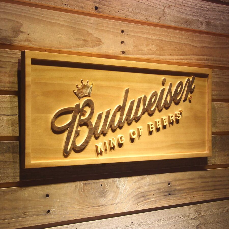 Budweiser 3D Solid Wooden Craving Sign Style 4 - Image 2